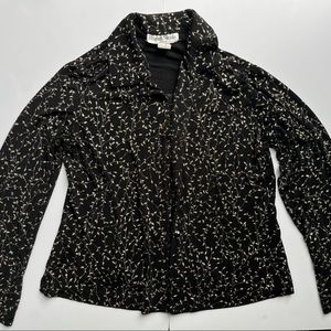 Vintage Ronni Nicole Black Silver & Gold Glitter Blouse. Size 10
